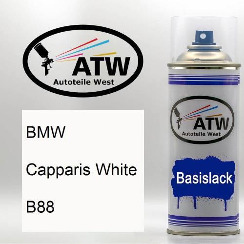 BMW, Capparis White, B88: 400ml Sprühdose, von ATW Autoteile West.